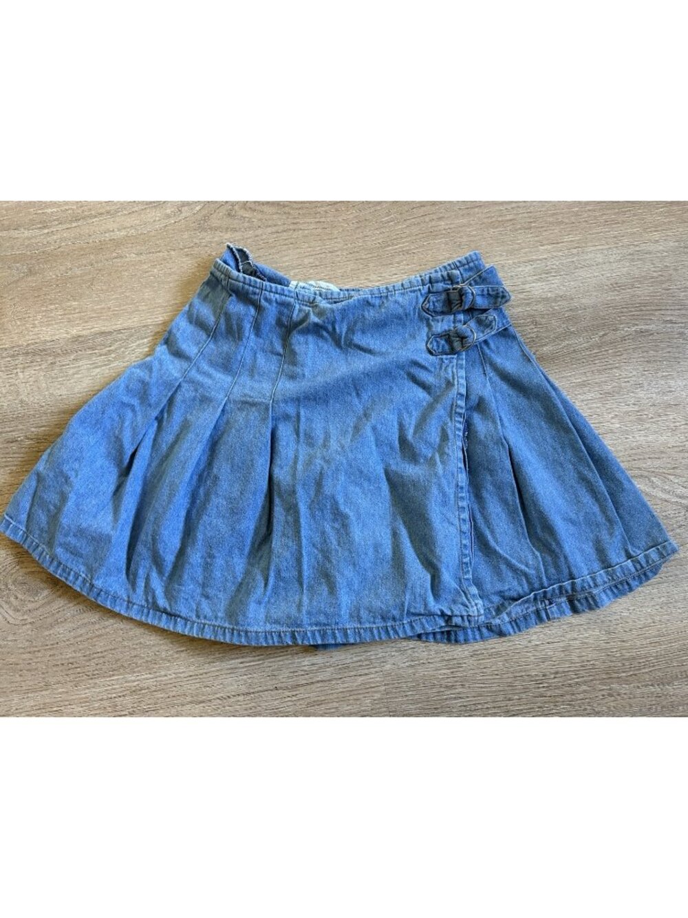 Vintage True Blue Wrap Mini Skirt Womens 9/10 Waist  Blue Denim